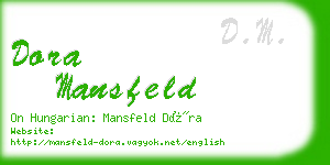 dora mansfeld business card